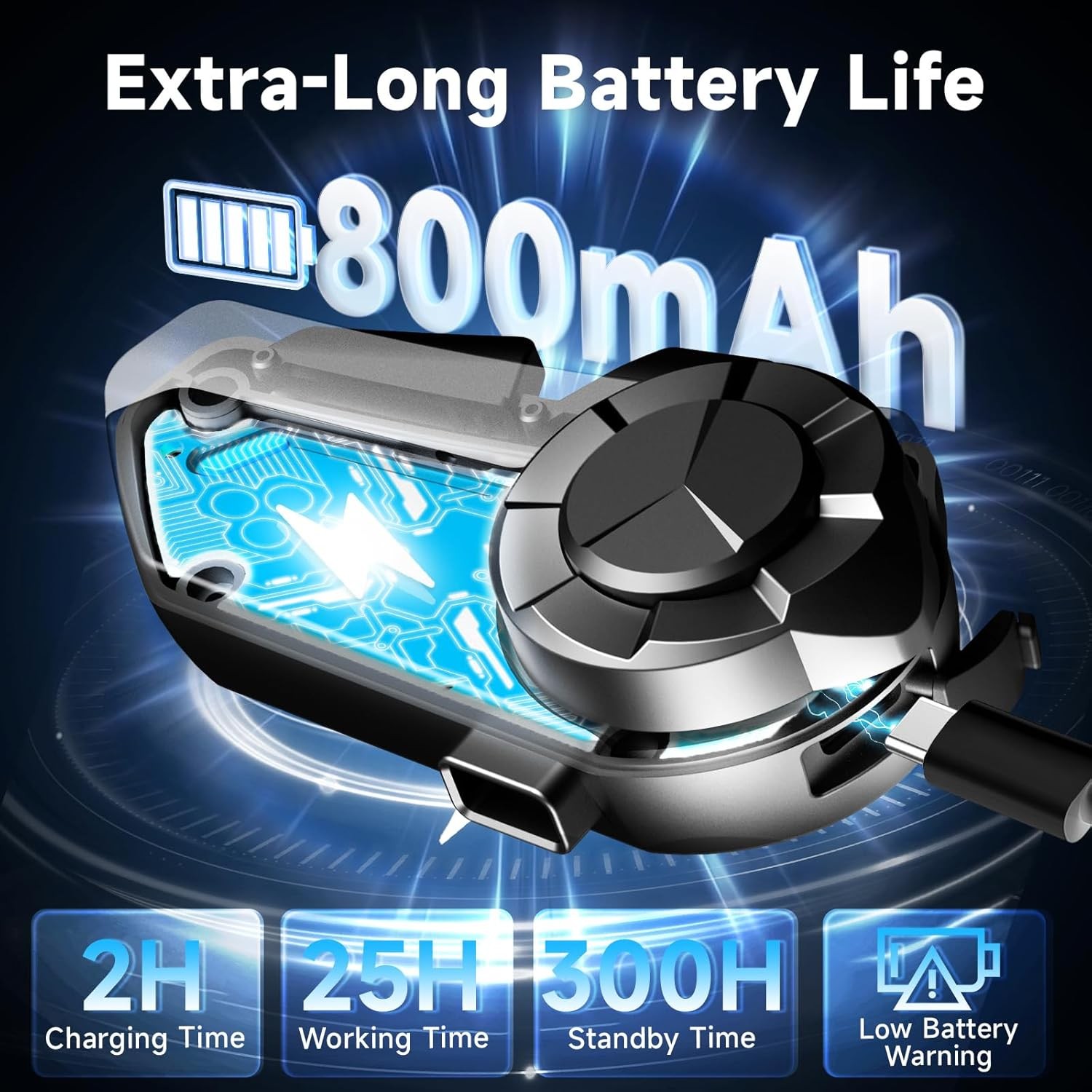 Moman H2S Motorcycle Intercom 1000M Communication Headset Noise Cancellation