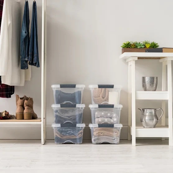 IRIS 12.9 Quart Buckle Up Storage Bin, 6-pack - *FREE SHIPPING*