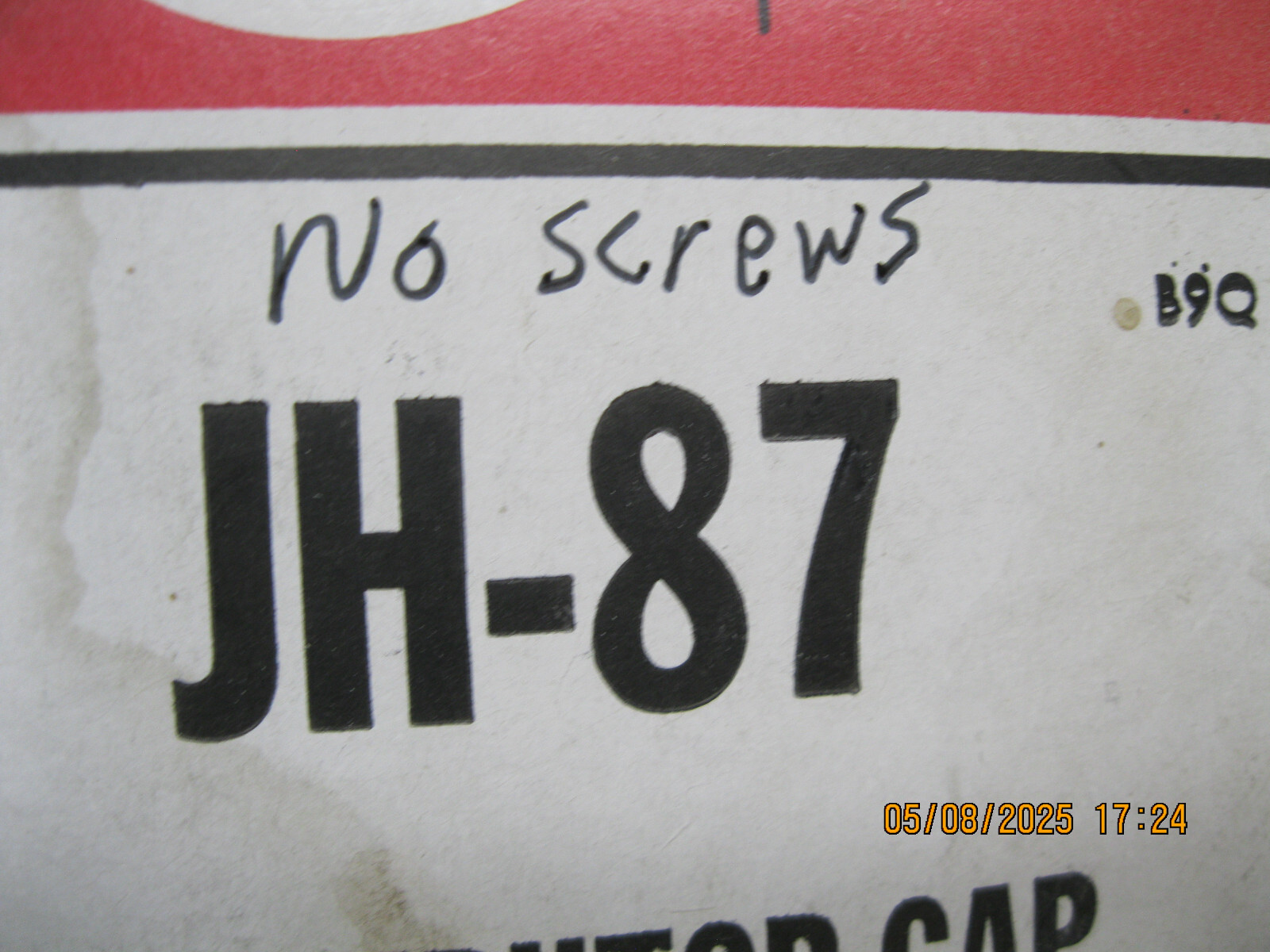 Distributor Cap Standard JH87 (cap only, no screws)