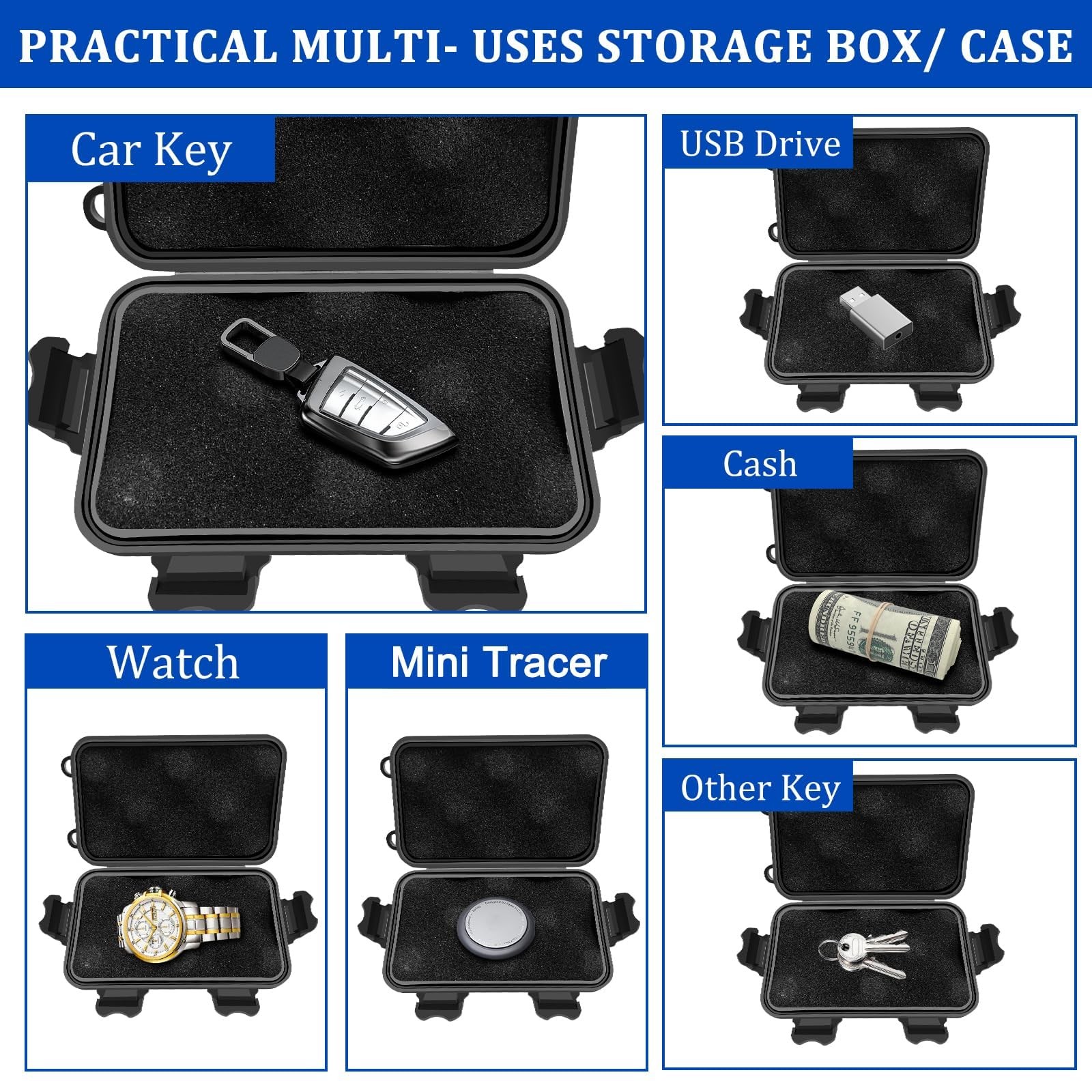 Magnetic Key Box, Holder Under Car, Hide a Standard, 1 Pack