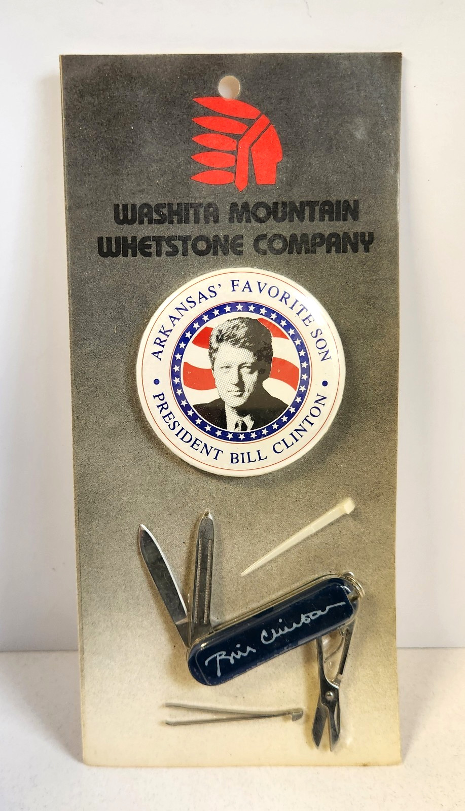 WASHITA MOUNTAIN WHETSTONE CO Arkansas Son PRES CLINTON Knife Collectible Set