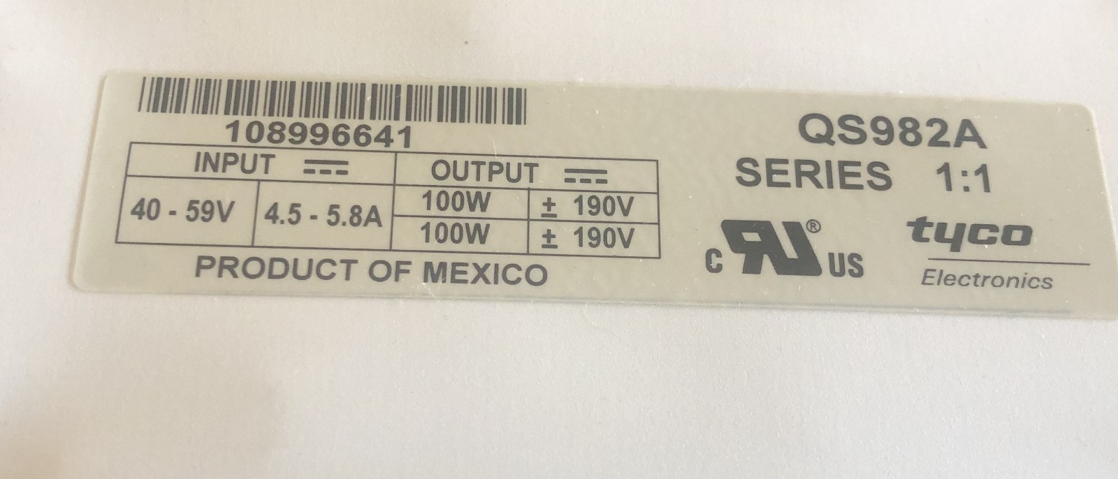 LINEAGE POWER QS982A - POWER SUPPLY