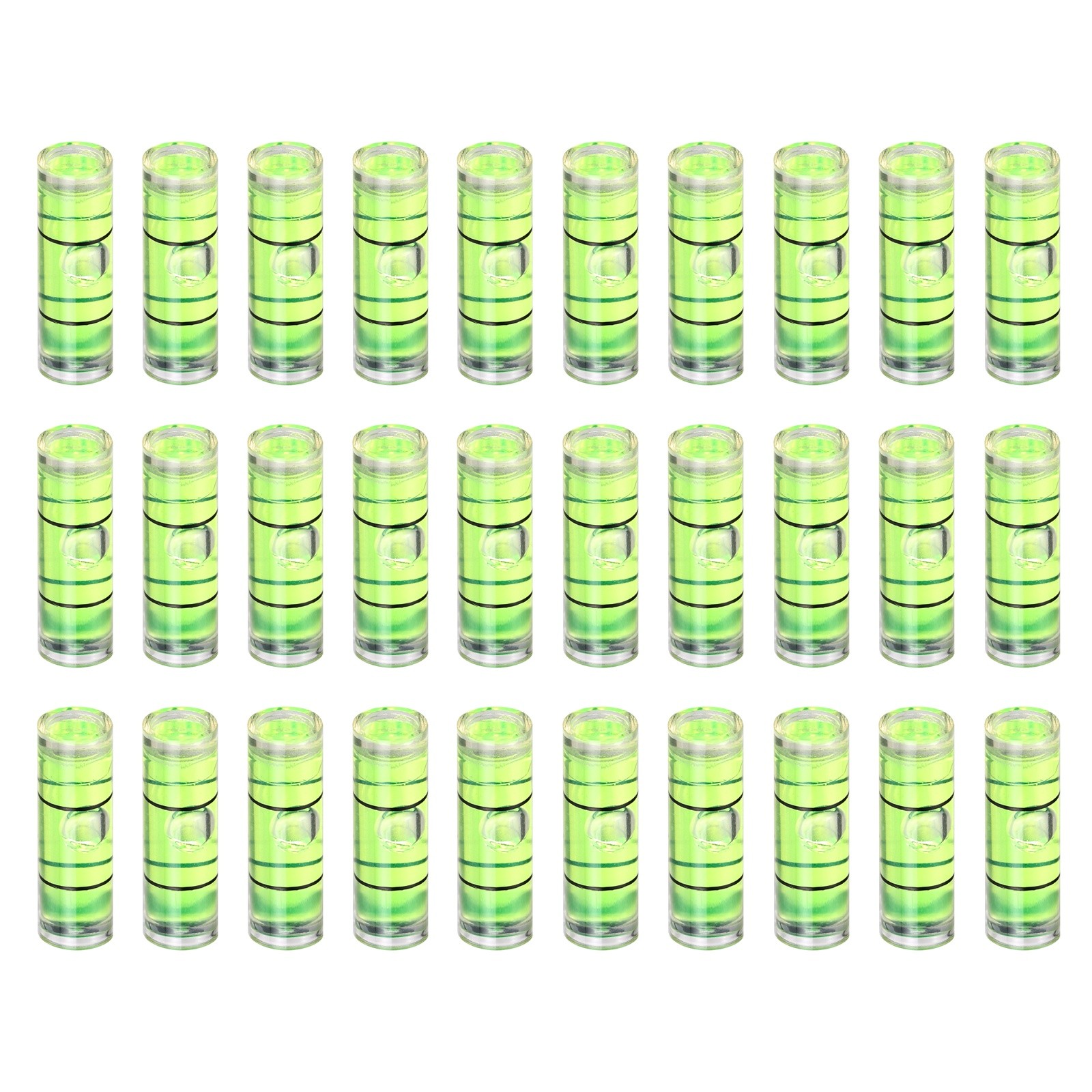 30pcs 20x6mm Small Cylindrical Bubble Level Vials Levels Measuring Tools