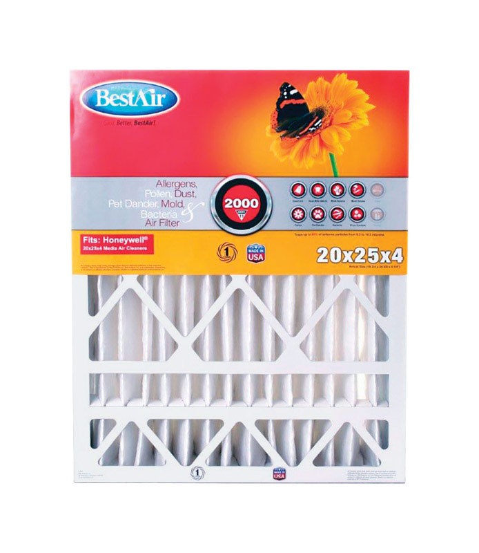 BestAir 20 in. W X 25 in. H X 4 in. D 11 MERV Pleated Air Filter (Pack of 3)