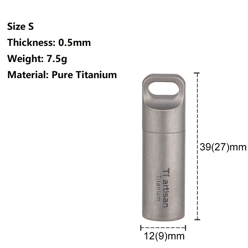 EDC Titanium Pill Holder Waterproof Pill Container Case Box Organizer Outdoor