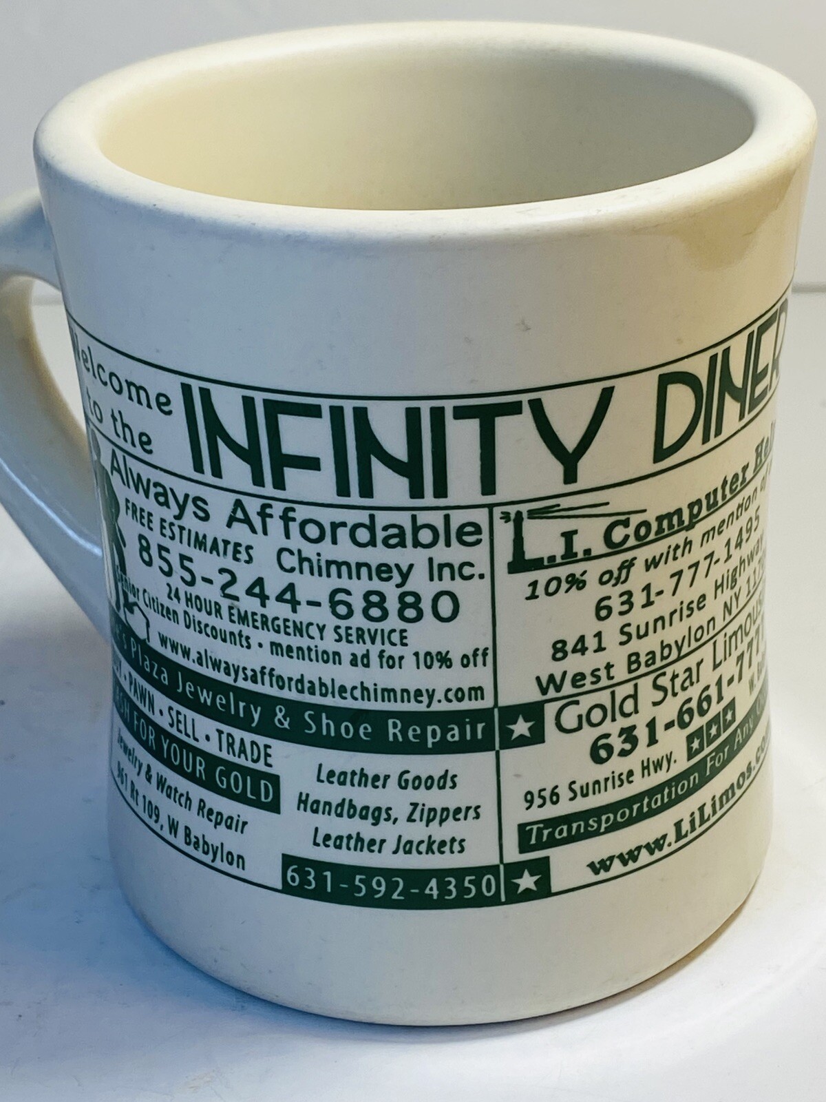 The Infinity Diner West Babylon NY Stoneware Coffee Mug