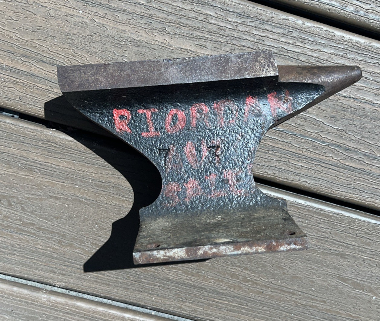 Vintage Handmade Railroad Track Anvil 8 3/4”  Long Weight 11 LBS Riordan Auto