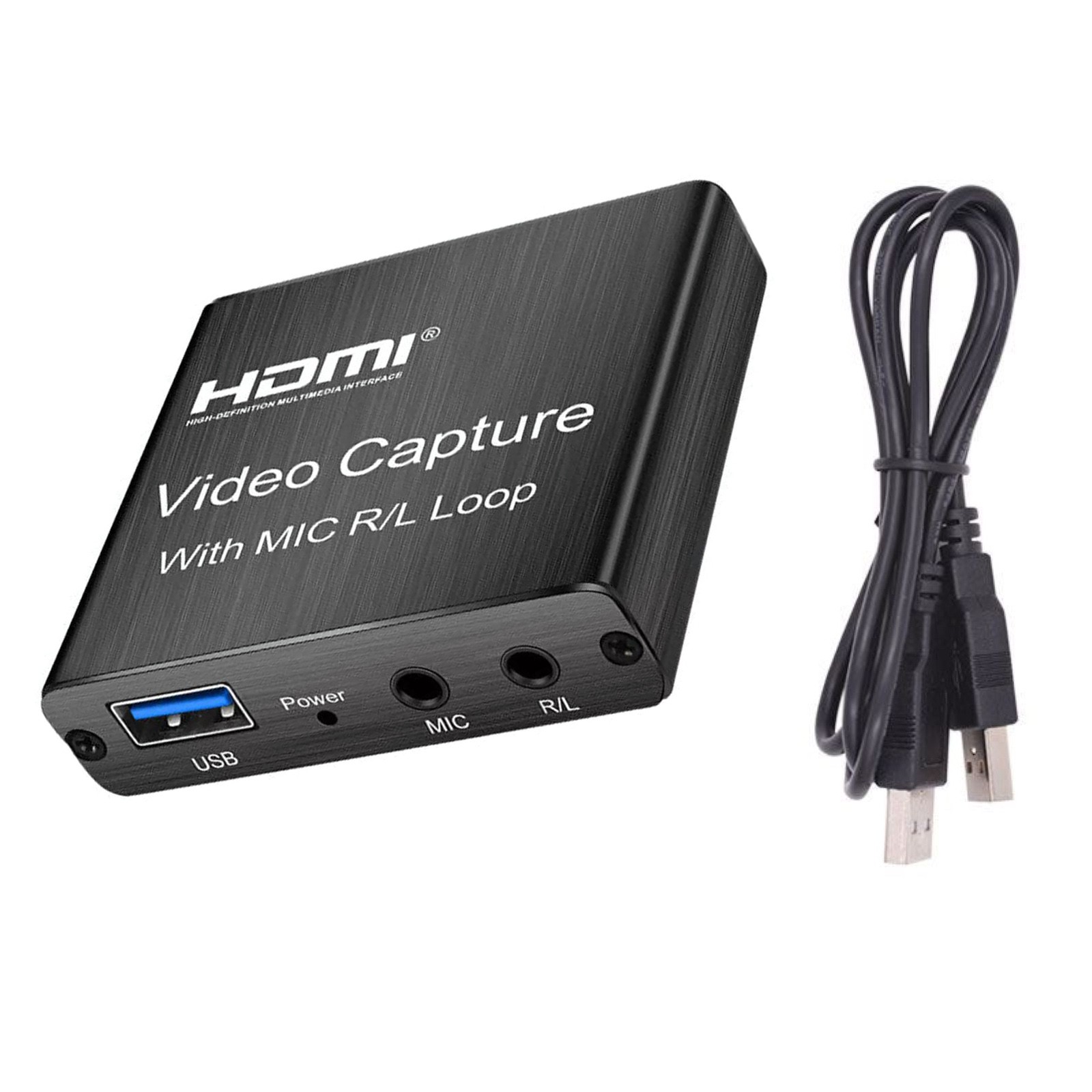 Alloy Video Capture Card 4K Screen Record Game Streamer Device MIC R/L Loop