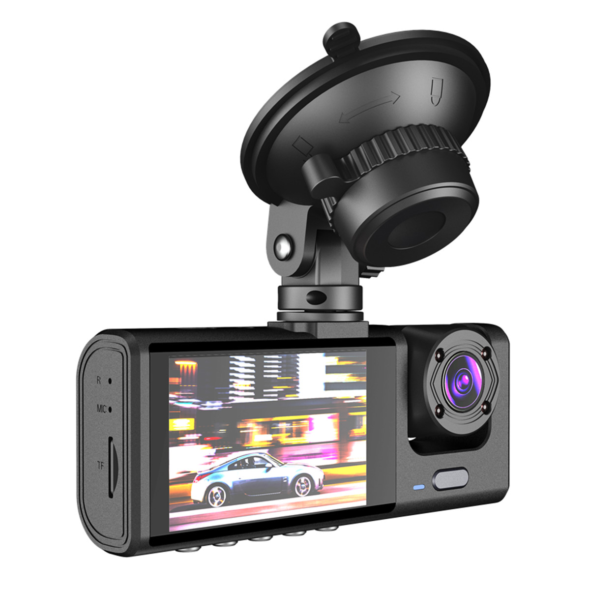 Dash Cam 2in 1080P 3 Lens Car DVR Video Recorder Night Vision Parking Monitoring
