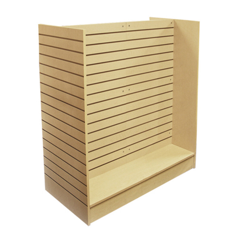 48"W x 24"D x 54"H Shaped Slatwall Gondola Display - Maple