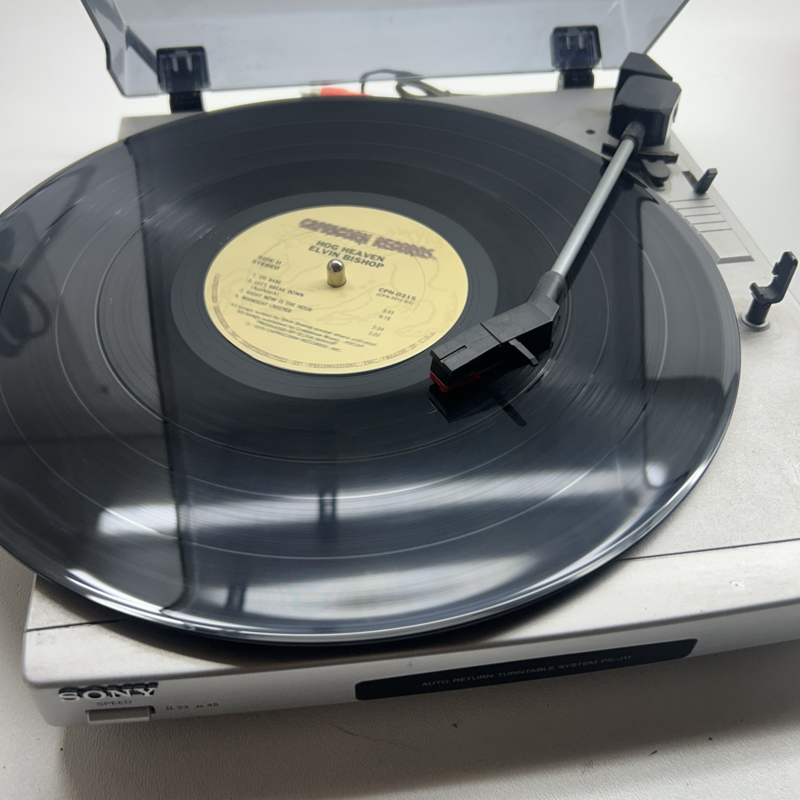 Sony PS-J11 Stereo Turntable System Record Player Auto Return Tested & Working