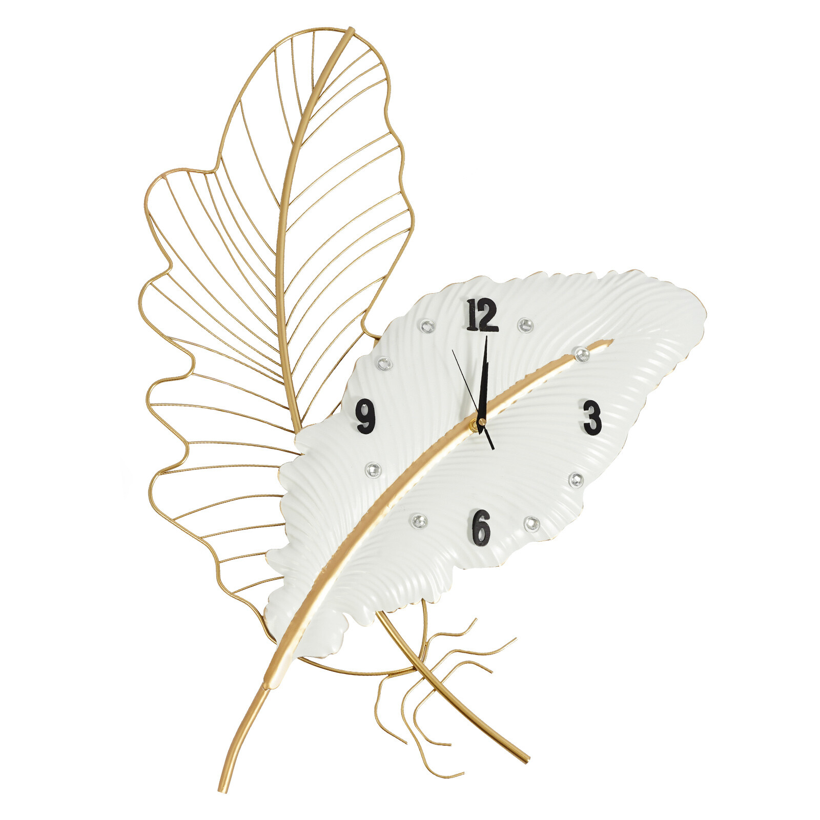 Large Wall Clock, Feather-shaped Wall Clock, Decorative Wall Clock for Home