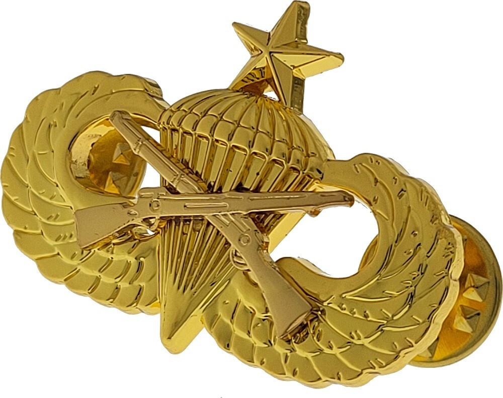 Airborne Infantry Senior Jump Wing Badge US Army Military Parachute GOLD Pin