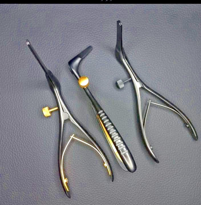 03 SIZE OF NASAL SPECULUM , LASER COATED WITH GOLD SCREWS 35MM,55MM,75MM