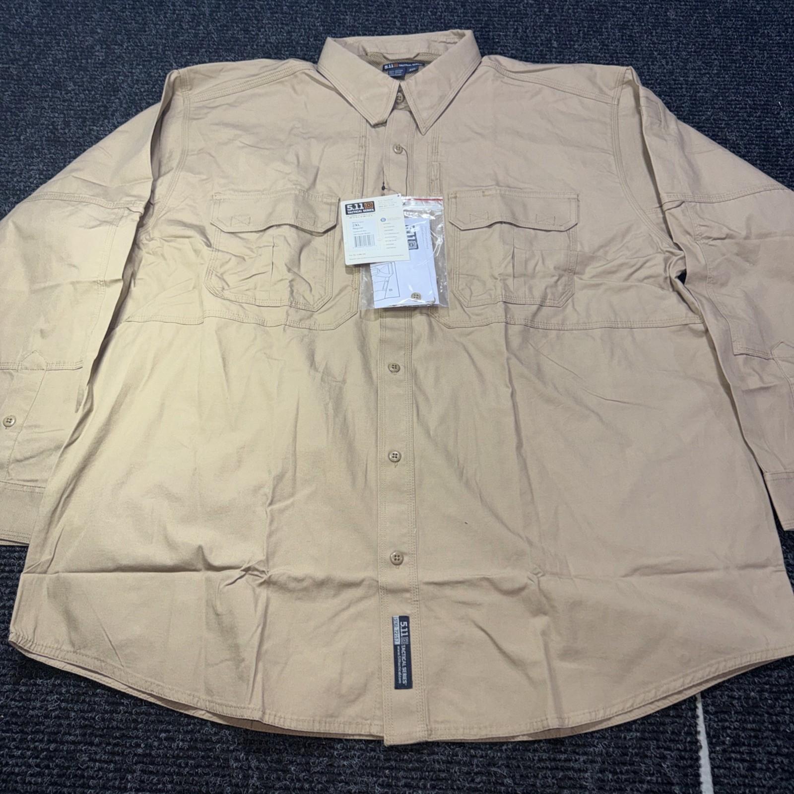 5.11 Tactical Series Long Sleeve Cotton Button Up Shirt Coyote72157 Men’s 2XL
