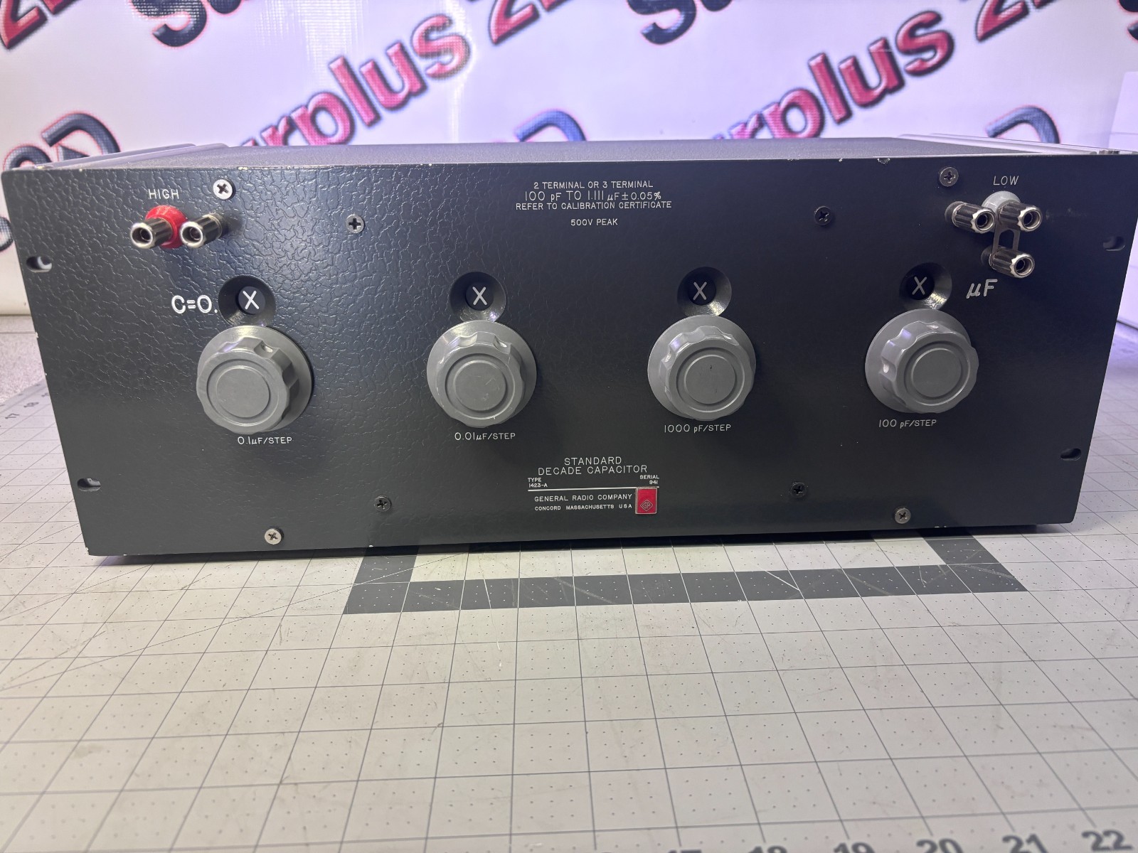 General Radion Company Type 1423-A Standard Decade Capacitor. 100pF to 1.111 mic