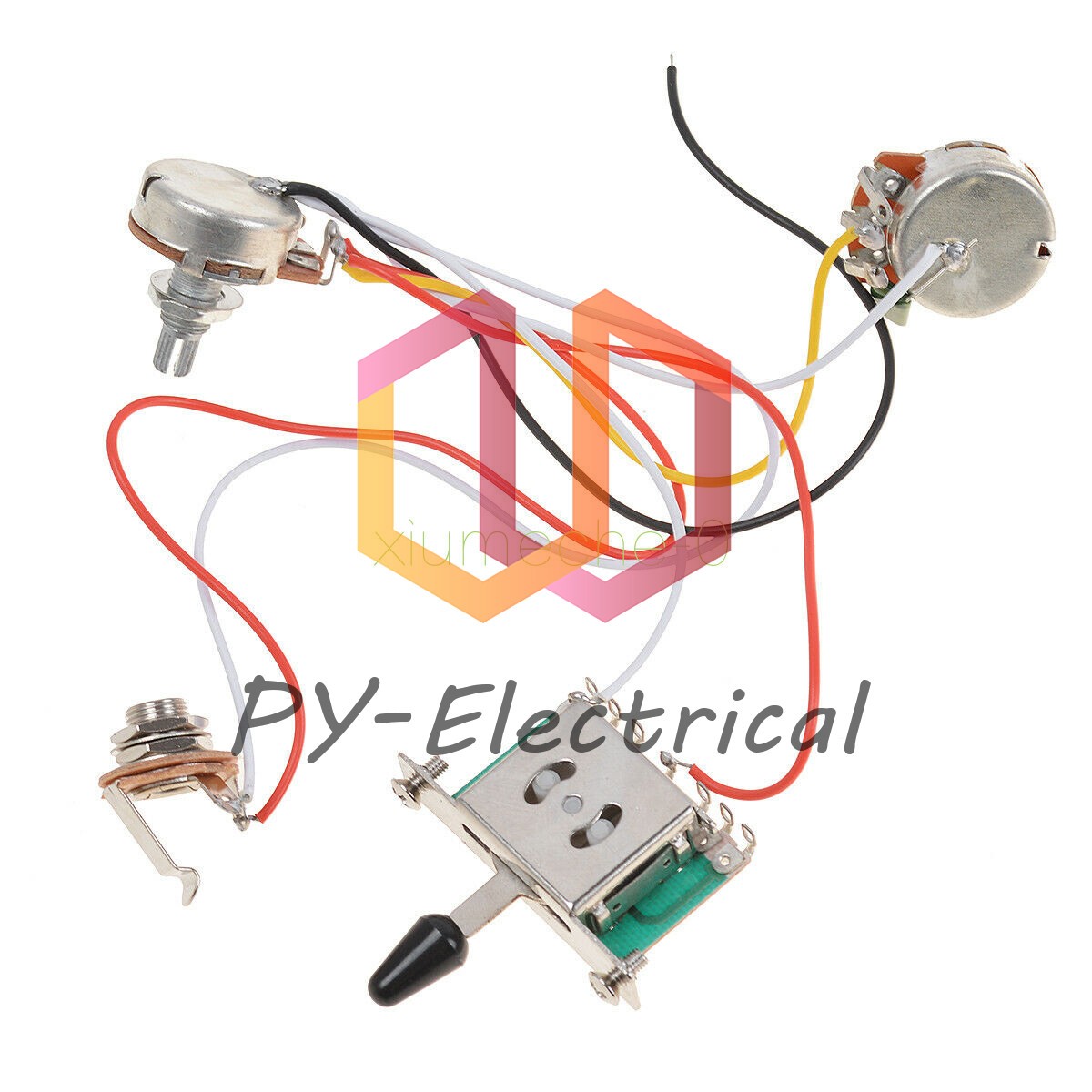 3 Pickup 3 Way Switch Guitar Wiring Harness Prewired 1 Volume 1 Tone 500k Pots