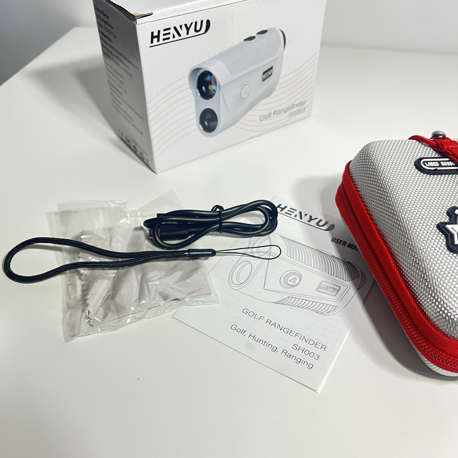 HENYU SH003 Golf Laser Rangefinder White Rechargeable Hunting Targeting