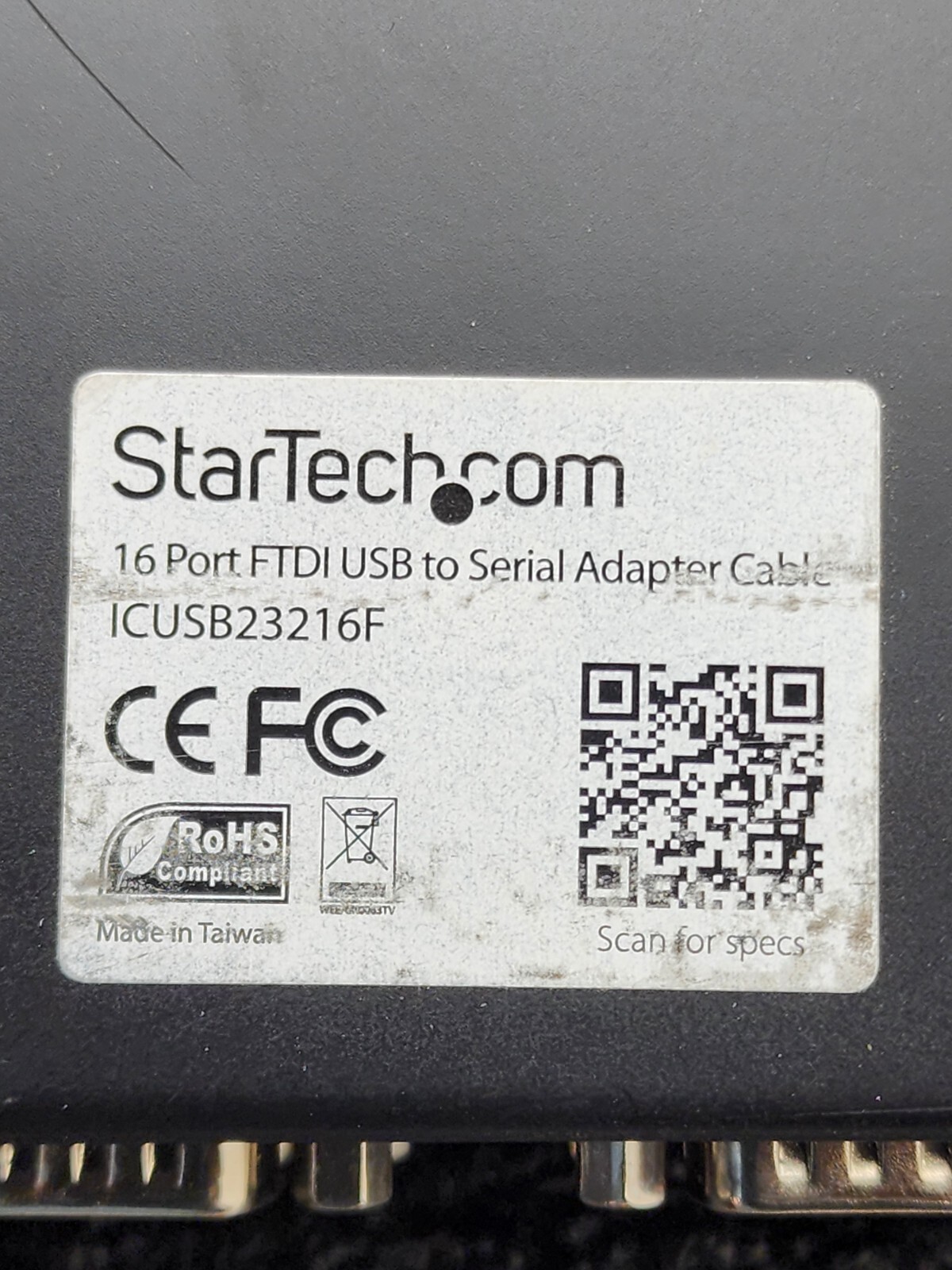 StarTech ICUSB23216F 16-Port FTDI USB B to RS232 Serial Multiplexer COM Adapter