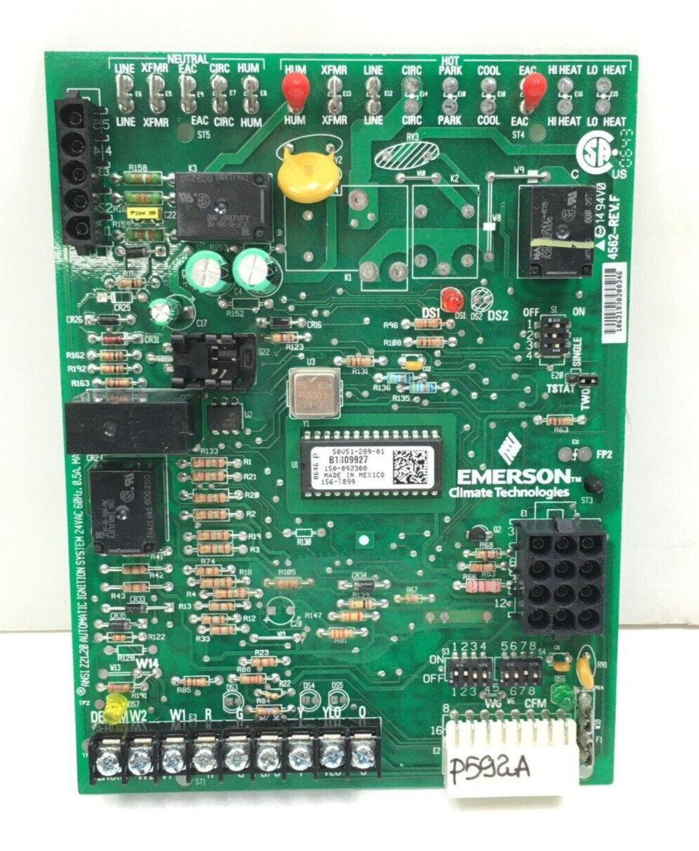 Goodman Amana B1809927 Furnace Control Circuit Board EMERSON 50V51-289-01 #P592A