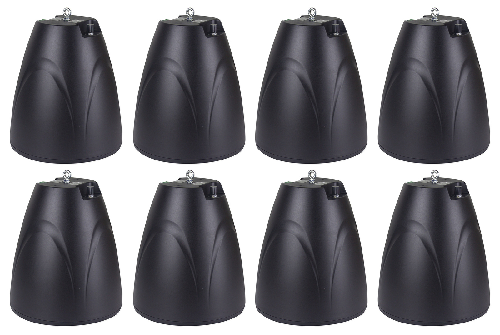 (8) Rockville PEN-65T Black 6.5" 70V Hanging Pendant Speakers For Restaurant/Bar