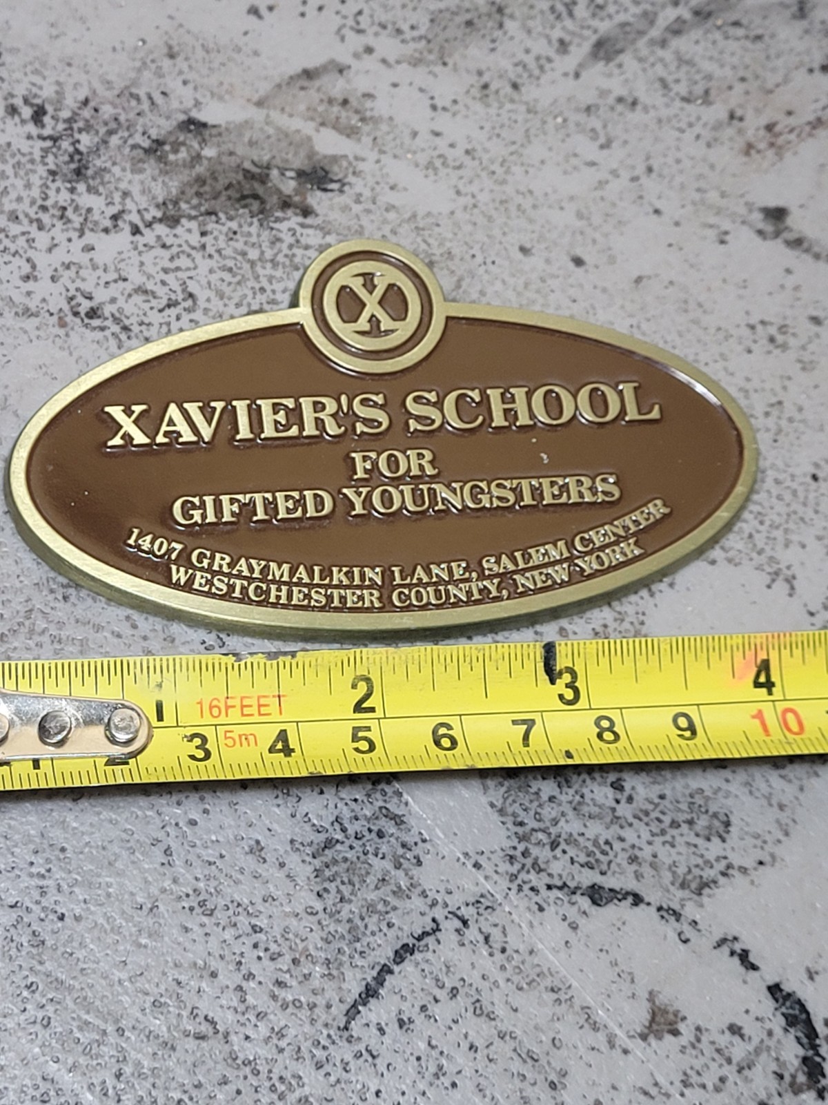 Bam Geek Box X-Men Xavier's School for Gifted Youngsters 4" Replica Metal Sign