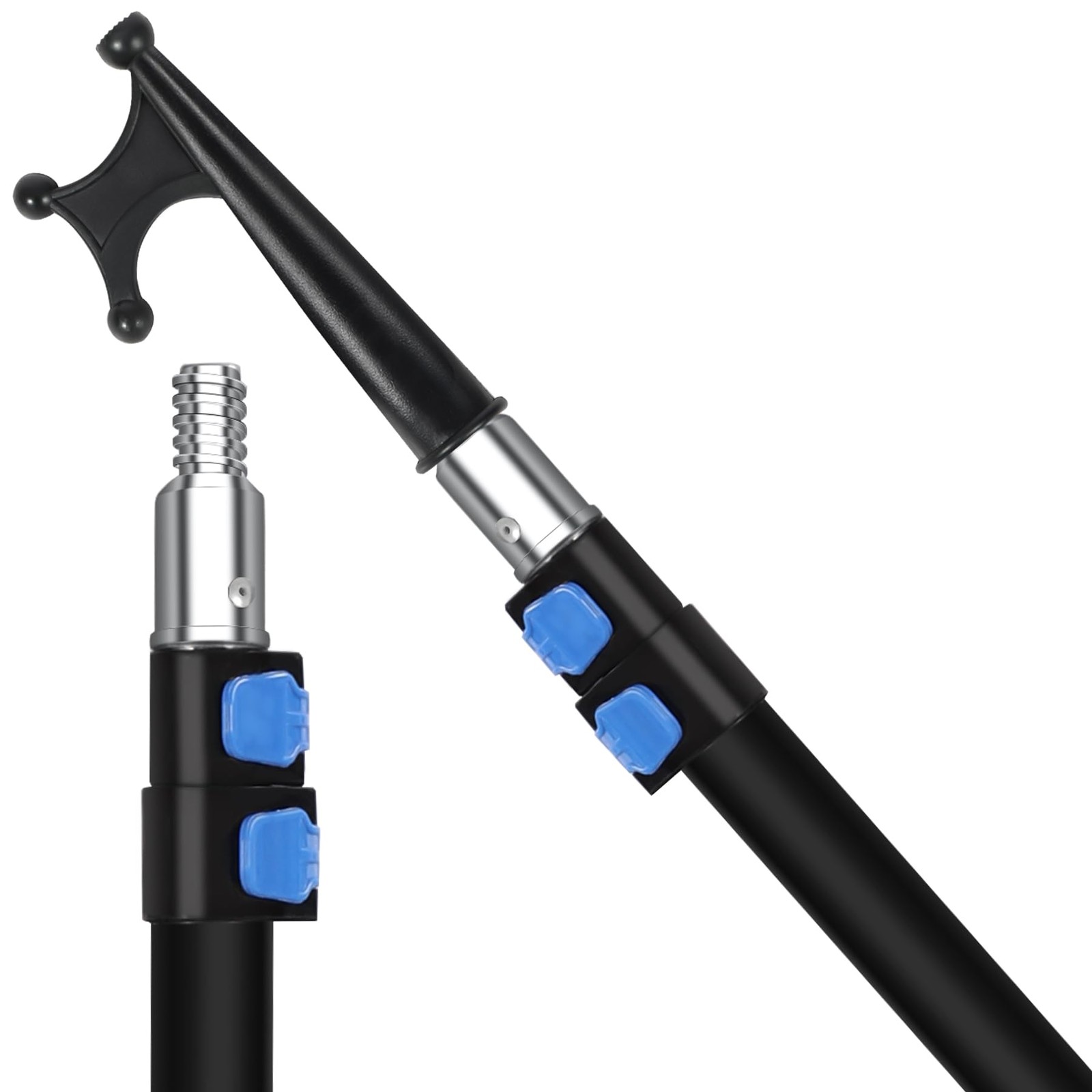Lineslife Boat Hook: 4-8ft Telescoping Pole, Floating, Sturdy, Rust-Resistant