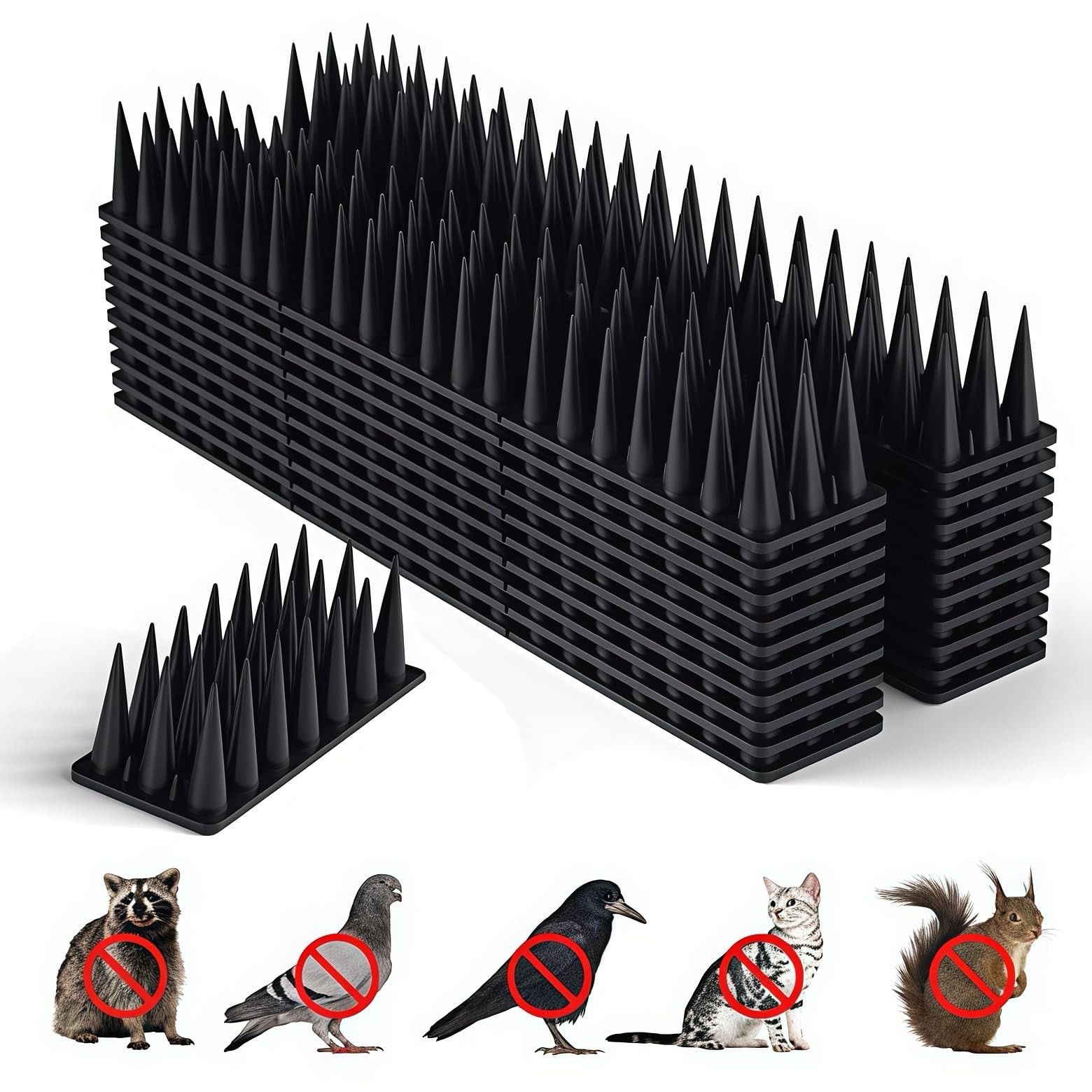 Bird Spikes 20 Pack Pigeon Deterrent Small Birds Raccoon Cats Plastic Fence
