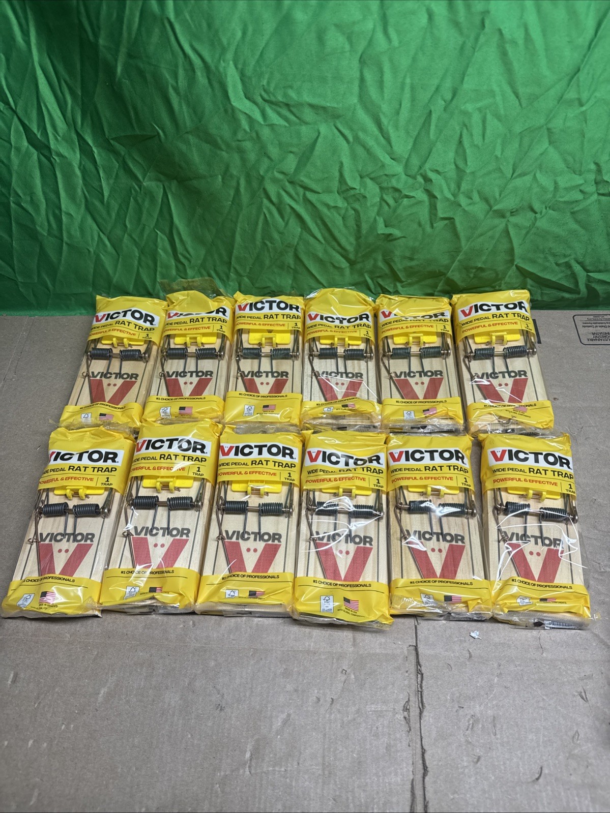 12 Pack Victor Professional Rat Trap Reusable Wood Snap 7"x3.5" New In Package