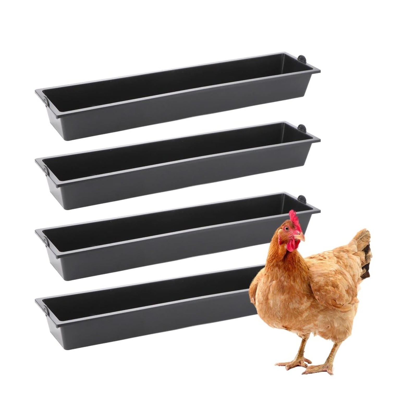 DQITJ 4 Pack Chicken Large Capacity Feeder Plastic Feed Trough ... FAST USA SHIP