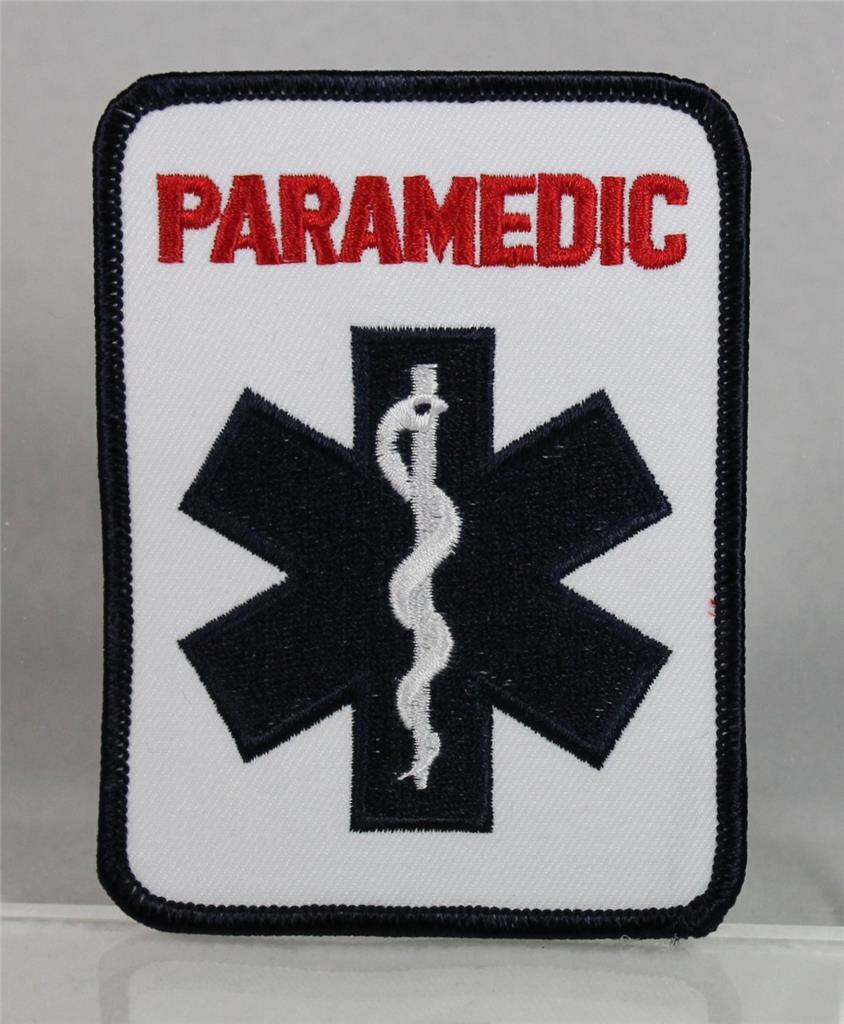 PARAMEDIC Embroidered Patch - 4" x 3" - Star of Life - NEW
