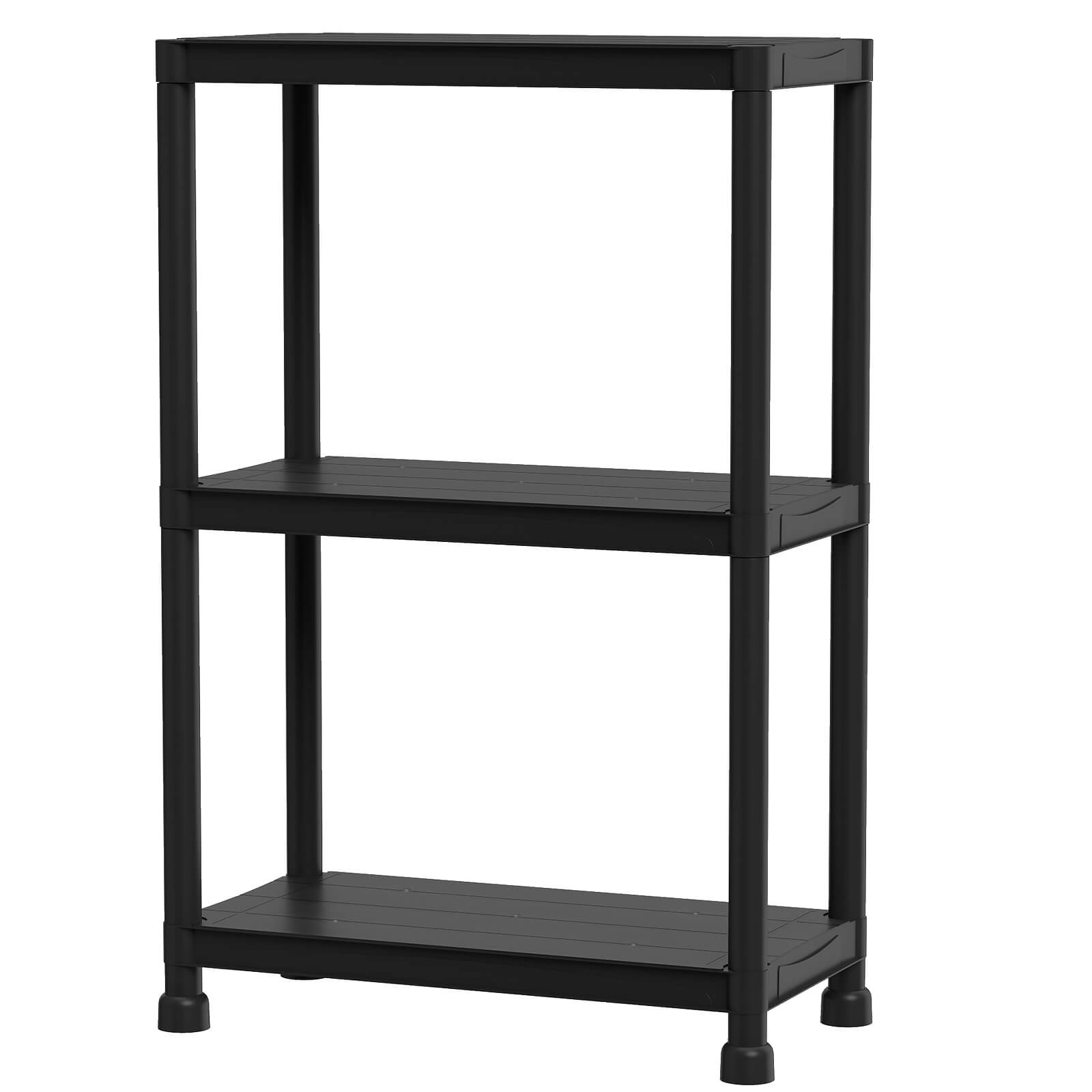 3-Tier Heavy-Duty Plastic Storage Shelves, Freestanding Garage Shelving Unit