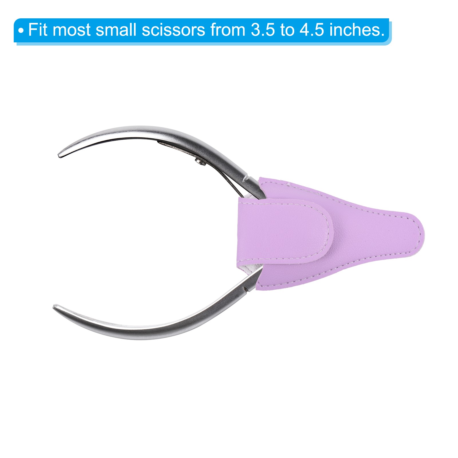 4Pcs 4.5"x2.6" PU Leather Embroidery Scissors Sheath Protective Cover, Purple