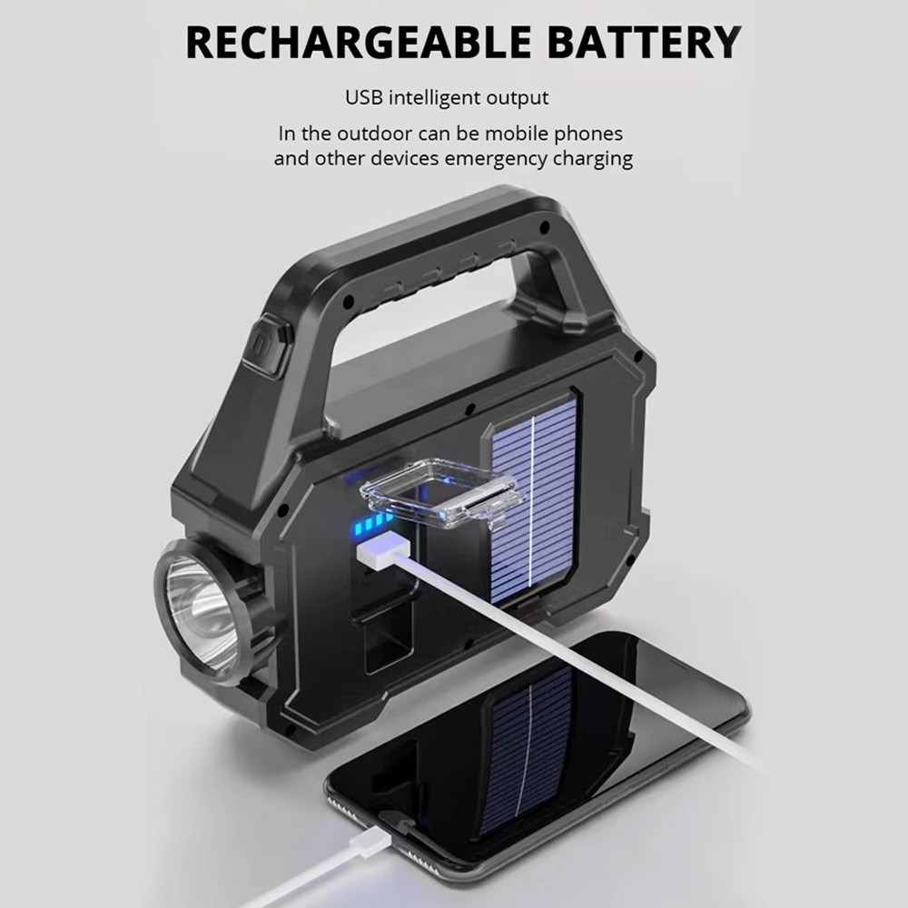 Solar Power LED Camping Lamp Flashlight Tent Light Lantern Rechargeable ASW