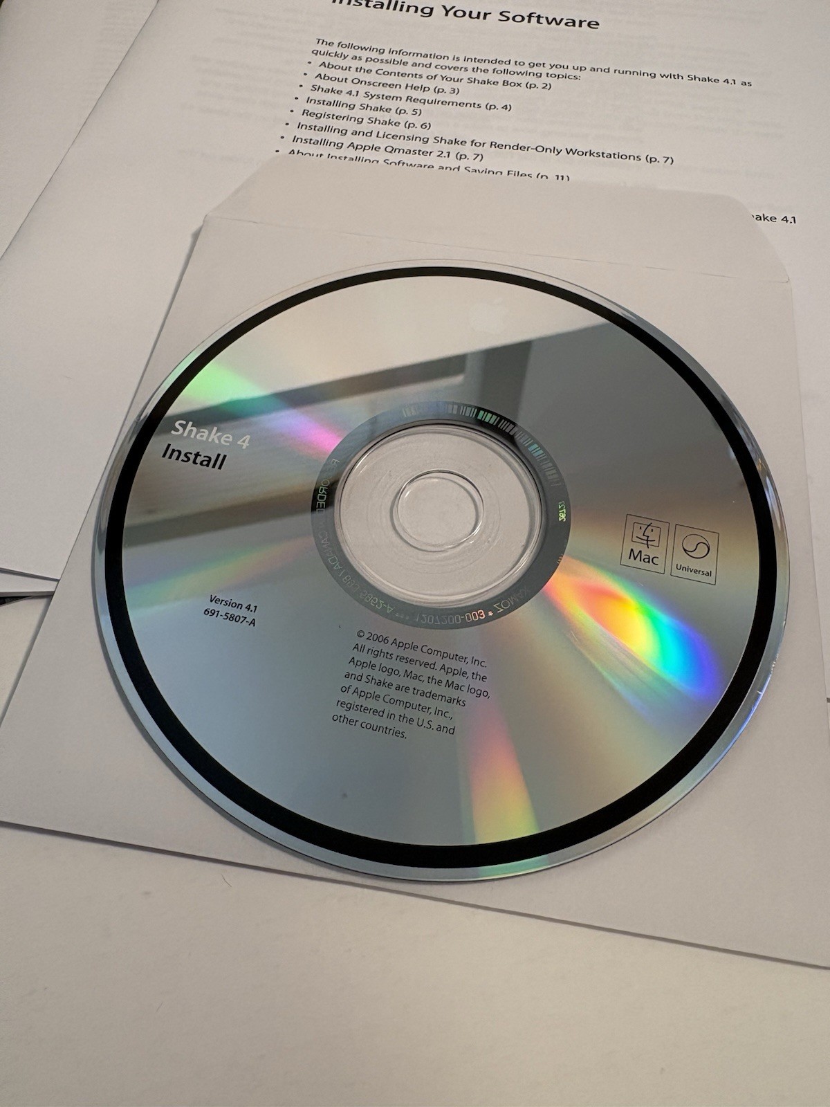 Apple Shake 4 (V 4.1) Mac OS X Digital Compositing Software CIB Complete 2006