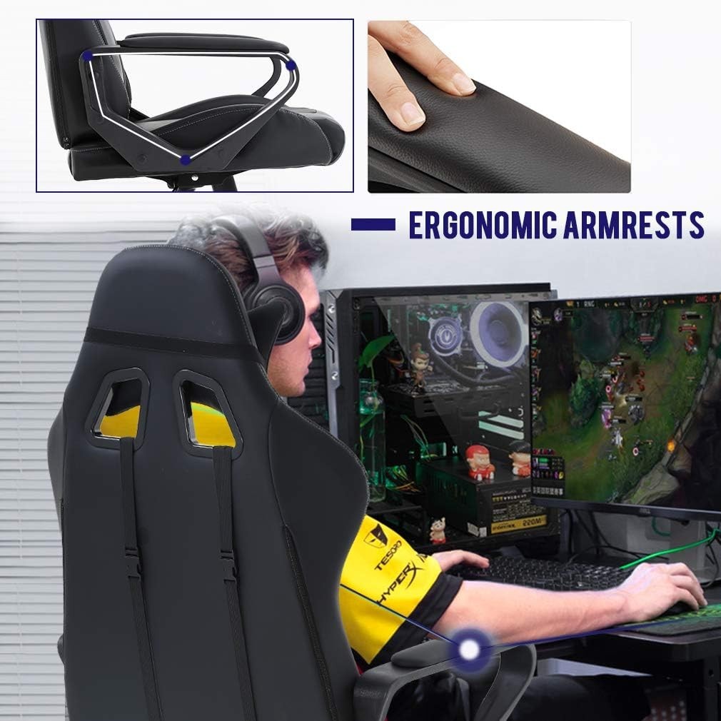 Stylish High-Back Ergonomic Chair for Gaming & Relaxation - White Color