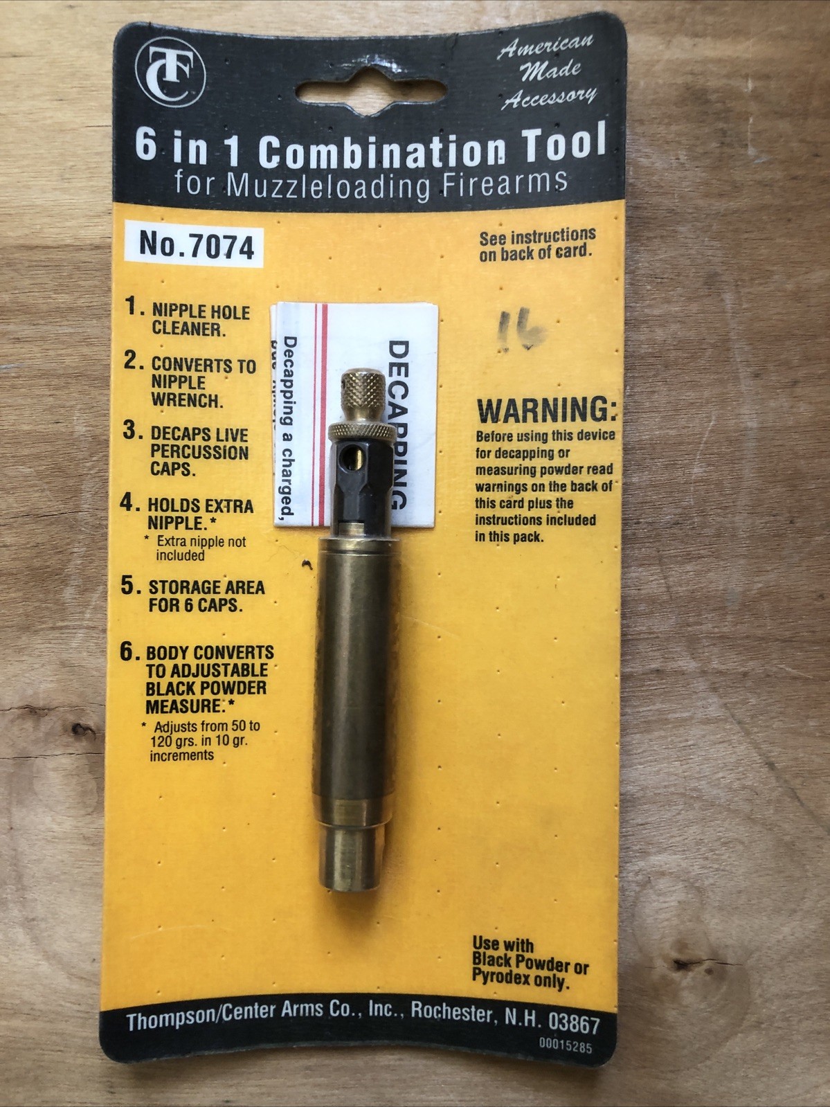 Vintage "New" Thompson/Center 6 in 1 Combination Tool for Muzzleloaders No. 7074