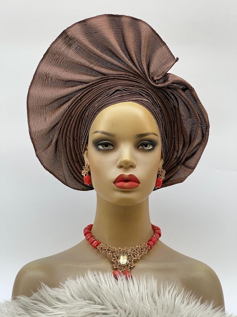 Aso-Oke African Headtie Auto Gele, Headgear.