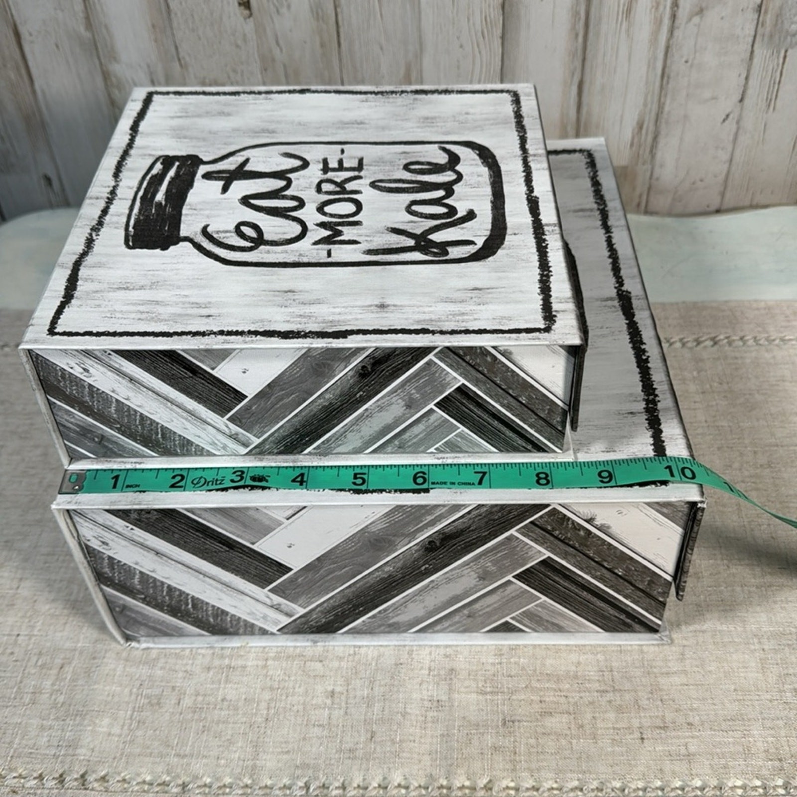 Set of 2 “Eat More Kale” Decor Kitchen Nesting Boxes with Flaws