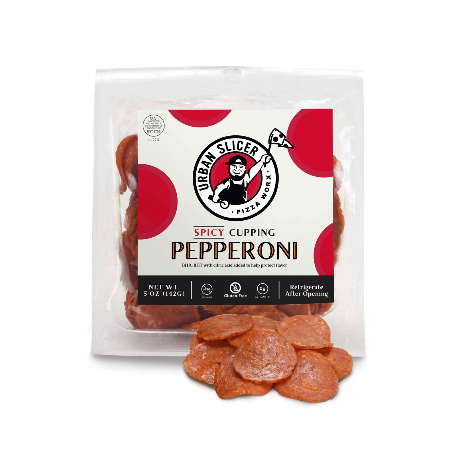 Spicy Cupping Pepperoni | 5 oz. | Gluten Free | Urban Slicer Pizza Worx