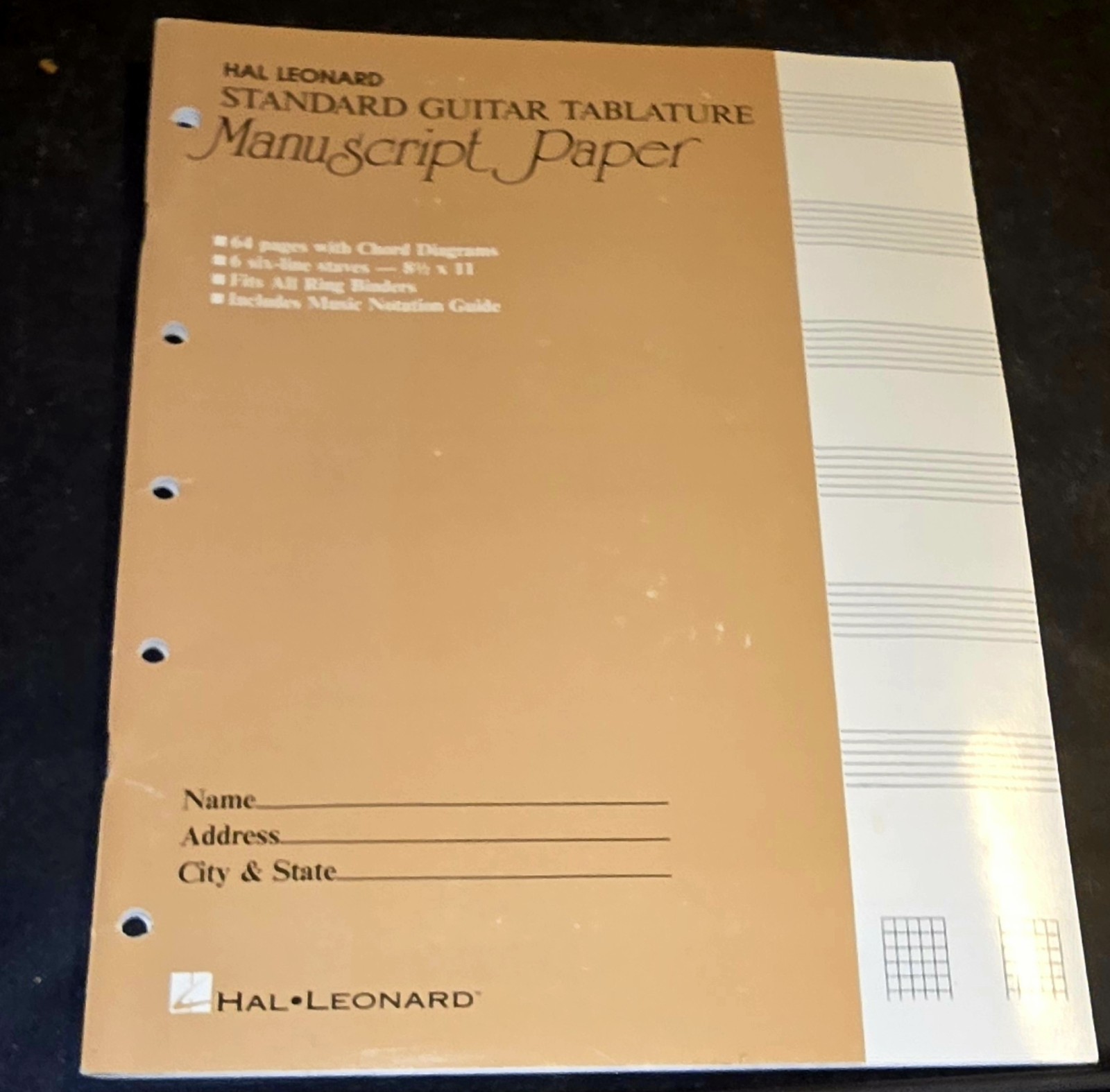 Guitar Tablature Manuscript Paper Standard Manuscript Paper NEW 000704356