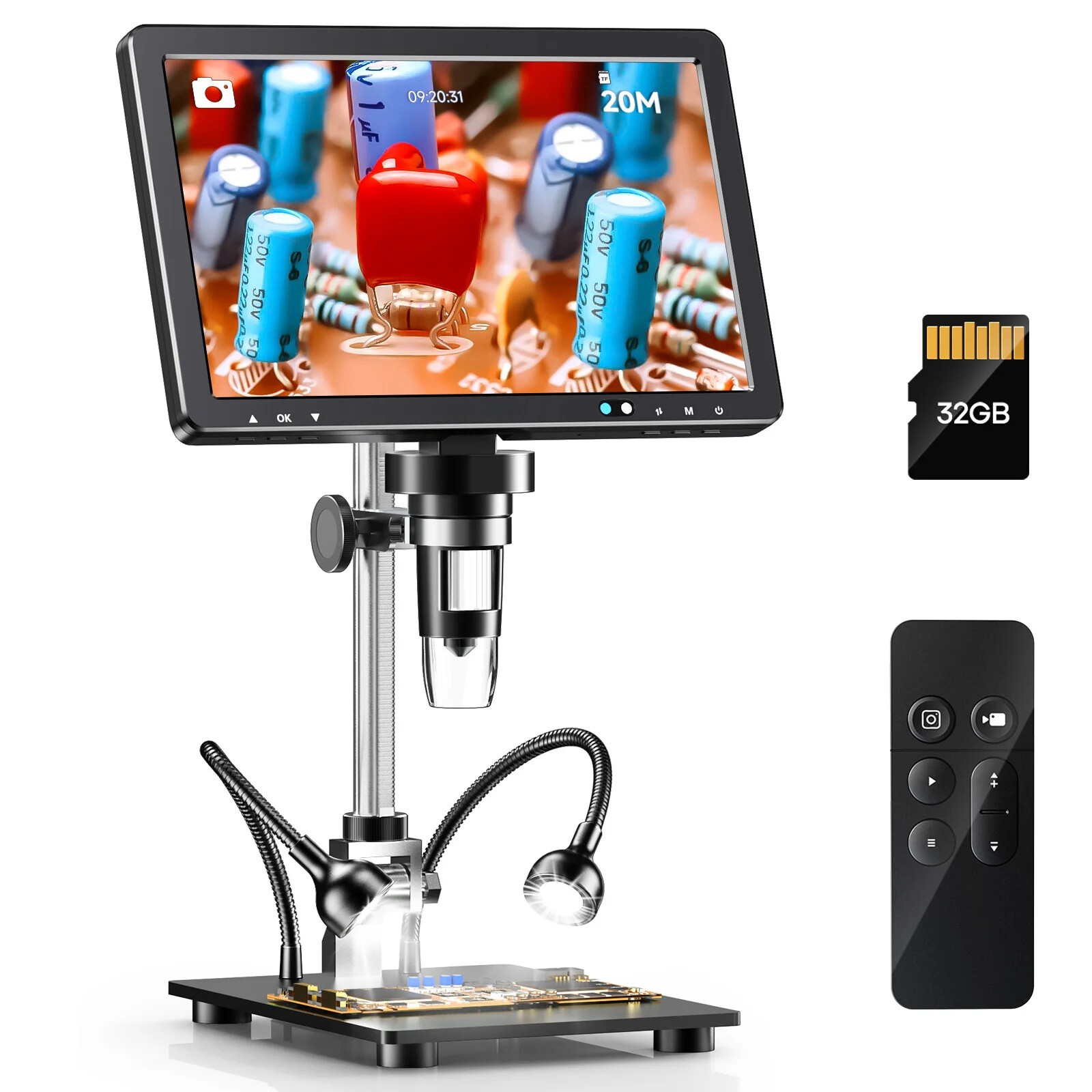 10.1'' HDMI 2000X Digital Microscope with 10 LED for Electronics PCB Repair