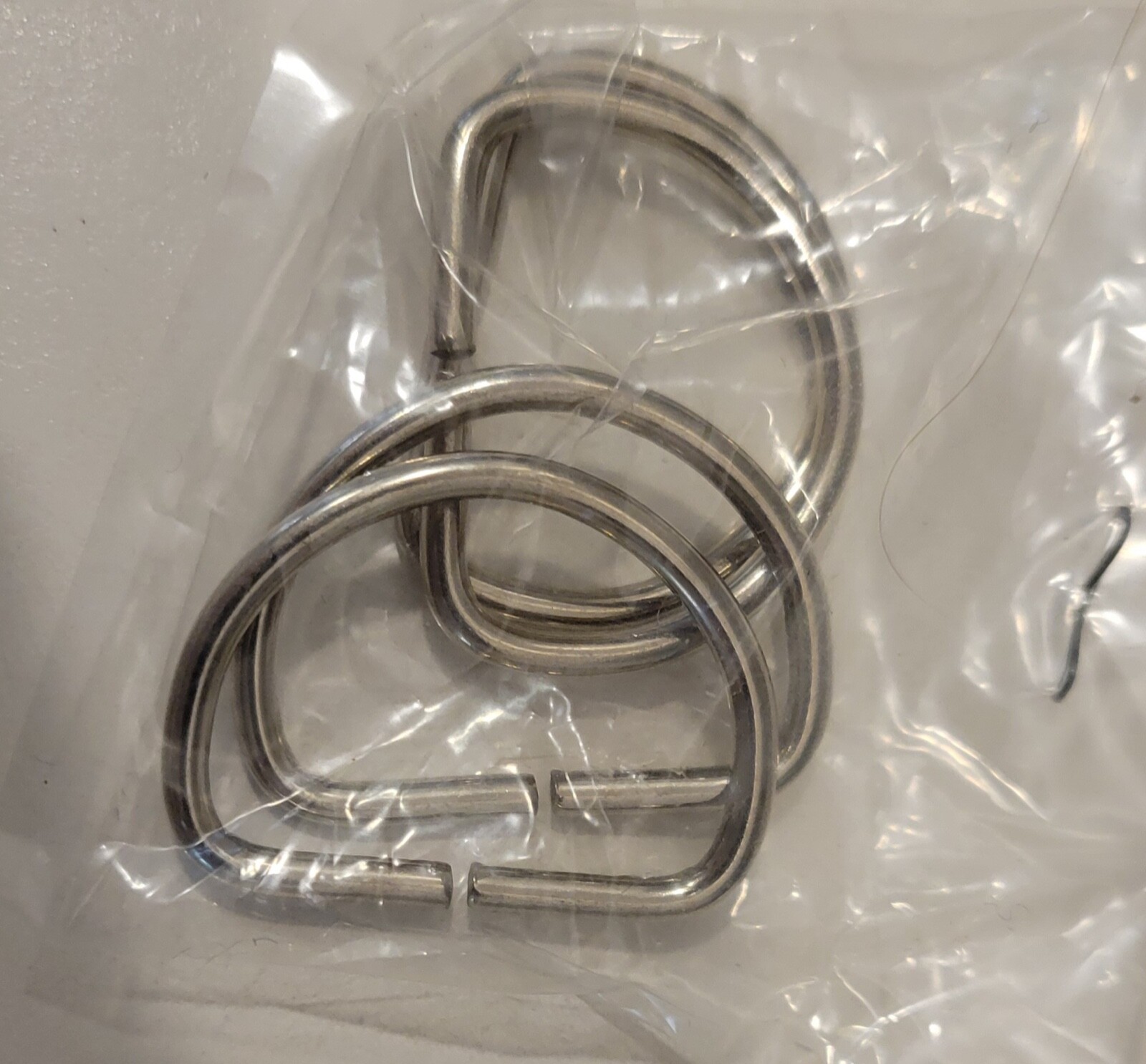 Vintage New 1980 (4) Silver 1.25" Metal D-Ring Sewing Notion Belt Bag Hardware
