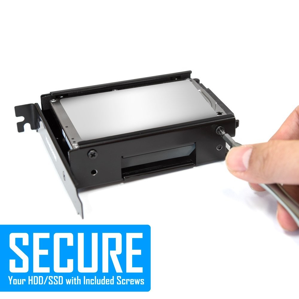 Kingwin PCI SSD Mounting 2 x 2.5” IDE/SATA HDD/SSD Bracket, Black