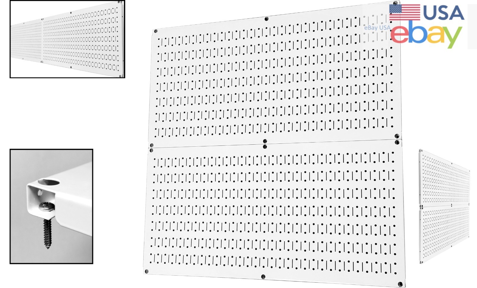 Powder-Coated White Pegboard Panels for Efficient Garage Tool Storage & Display