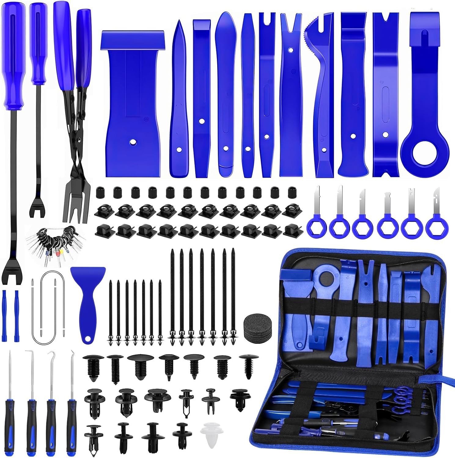 432-Pcs Auto Trim Removal Tool Kit Blue No-Scratch Pry Tools Car Door Panel Dash