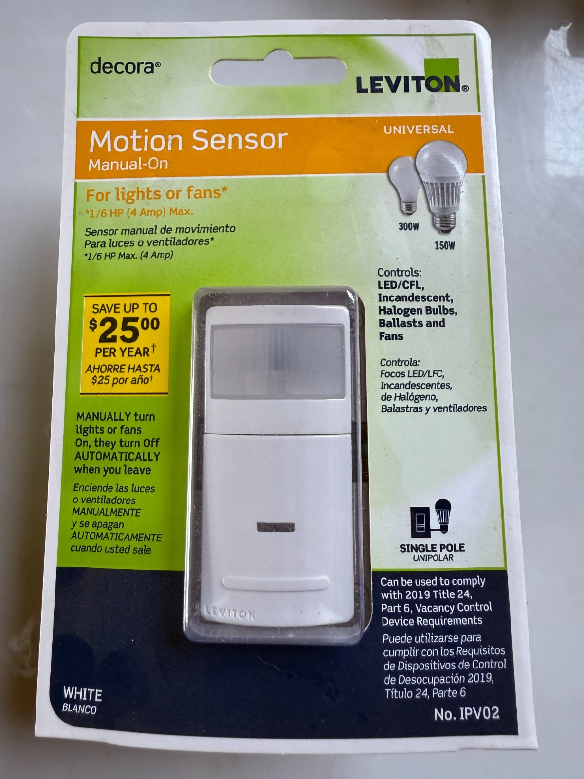 Leviton IPV02-1LW