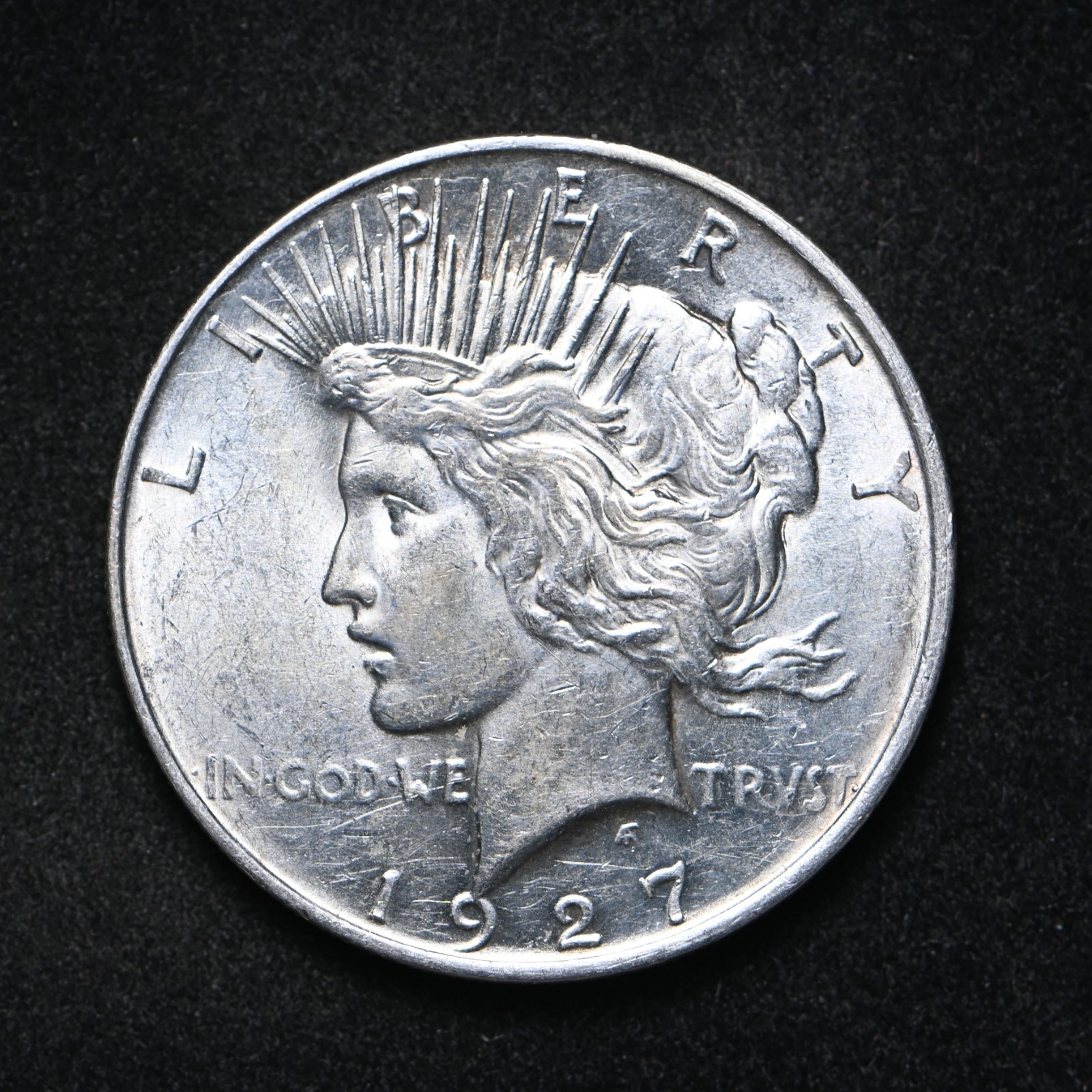 1927-D Peace Silver Dollar AU+ (cn16782)