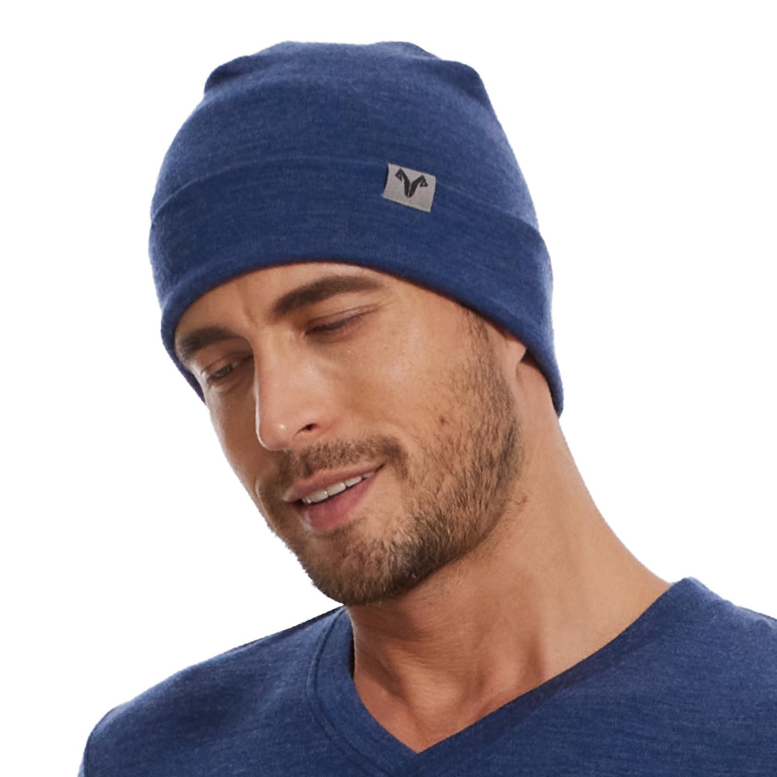 Merino Wool Beanie Hats Men Women Unisex 100% Cuff Cap Adult Warm Winter