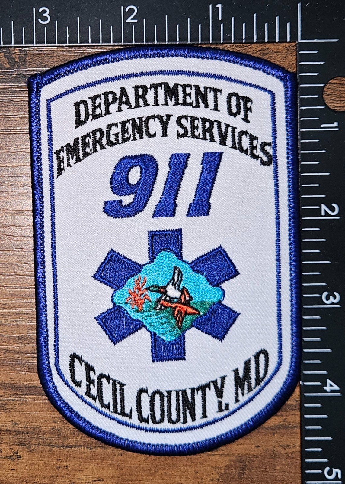 Department of Emergency Services Cecil County Maryland 911 Shoulder Patch